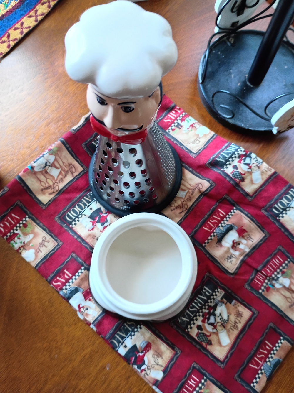 Chef-Themed Red and White Ceramic Canister Set with Matching Kitchen Accessories - Picture 5 of 11